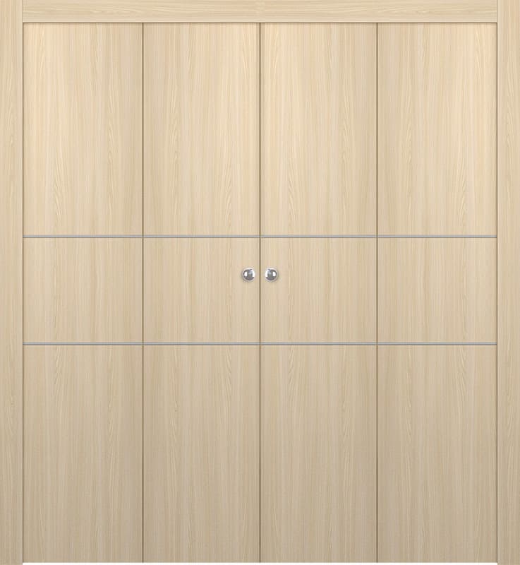 OPTIMA 2H LOIRE ASH DOUBLE BI-FOLD DOORS BELLDINNI MODERN INTERIOR DOOR - 1