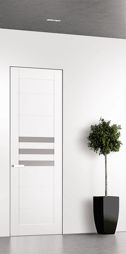 DOME VETRO SNOW WHITE DOUBLE INVISIBLE METAL FRAME BELLDINNI MODERN INTERIOR DOOR - 1