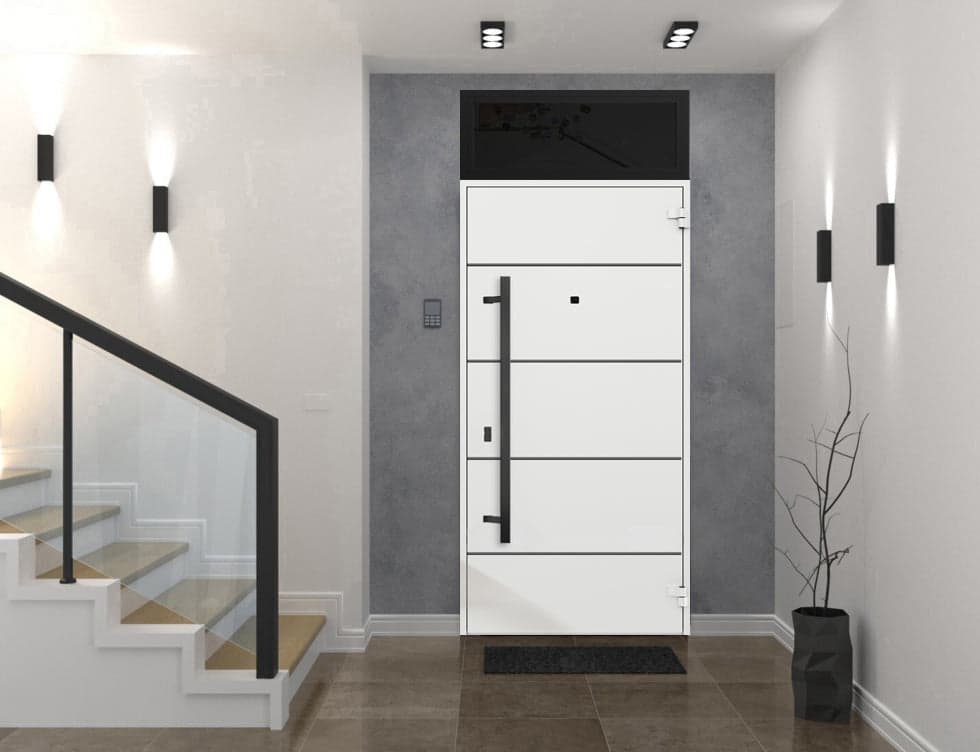 Single Modern Steel Exterior Door Deux 6683 - 9