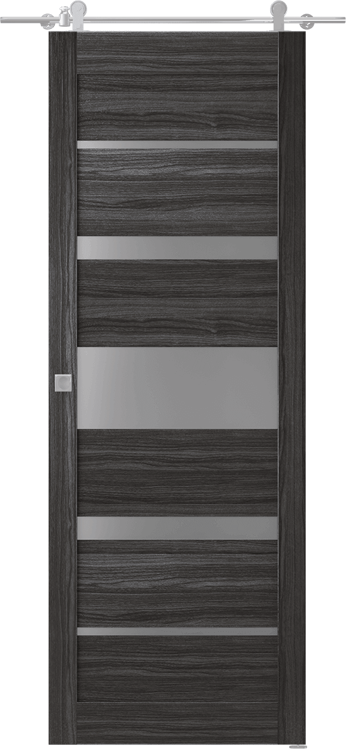 KINA VETRO GRAY OAK BARN DOORS BELLDINNI MODERN INTERIOR DOOR - 1