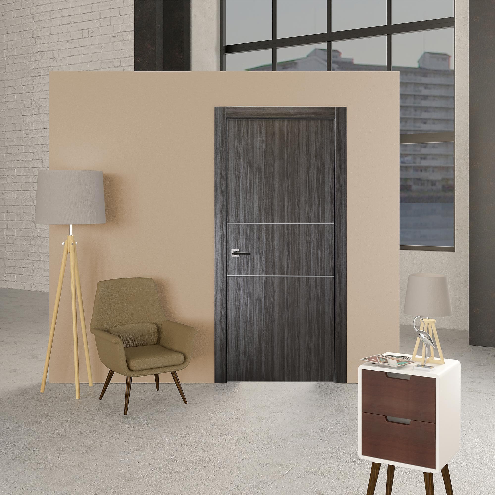 PALLADIO 2H GRAY OAK BI-FOLD BELLDINNI MODERN INTERIOR DOOR - 2