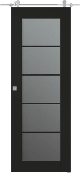 AVON 5 LITE VETRO BLACK MATTE BARN BELLDINNI MODERN INTERIOR DOOR - 1