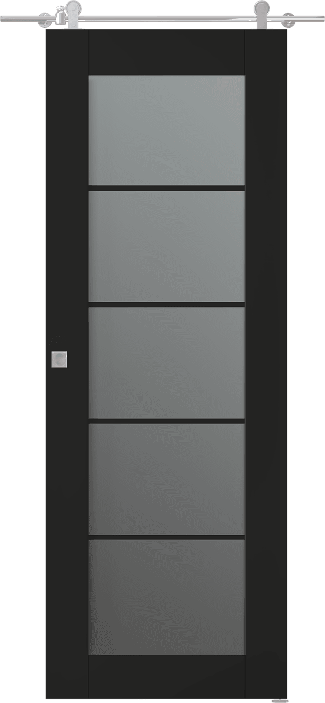 AVON 5 LITE VETRO BLACK MATTE BARN BELLDINNI MODERN INTERIOR DOOR - 1