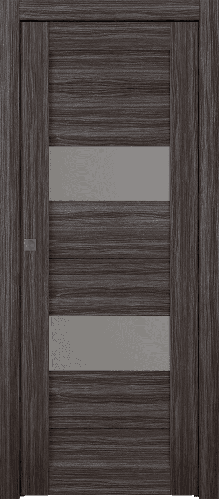 BERTA VETRO GRAY OAK POCKET BELLDINNI MODERN INTERIOR DOOR - 1