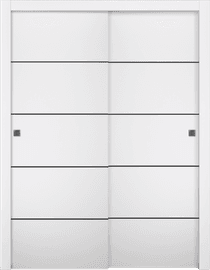 PALLADIO 4H BLACK BIANCO NOBLE BYPASS DOORS BELLDINNI MODERN INTERIOR DOOR - 1