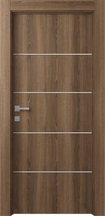 OPTIMA 4H PECAN NUTWOOD SWING DOORS BELLDINNI MODERN INTERIOR DOOR - 1