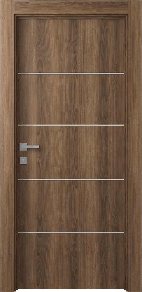 OPTIMA 4H PECAN NUTWOOD SWING DOORS BELLDINNI MODERN INTERIOR DOOR