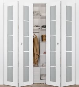 PALLADIO 5 LITE VETRO BIANCO NOBLE DOUBLE BI-FOLD BELLDINNI MODERN INTERIOR DOOR - 1