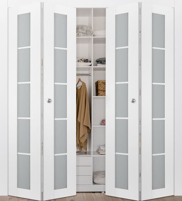 PALLADIO 5 LITE VETRO BIANCO NOBLE DOUBLE BI-FOLD BELLDINNI MODERN INTERIOR DOOR - 1