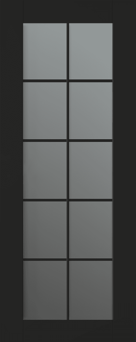 AVON 10 LITE VETRO BLACK MATTE SLAB BELLDINNI MODERN INTERIOR DOOR - 1