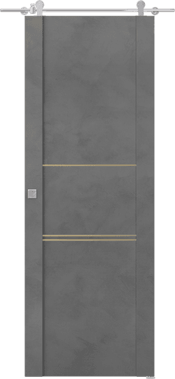 AVON 01 3H GOLD DARK URBAN DOUBLE BARN BELLDINNI MODERN INTERIOR DOOR - 1