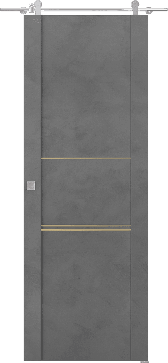 AVON 01 3H GOLD DARK URBAN DOUBLE BARN BELLDINNI MODERN INTERIOR DOOR - 1