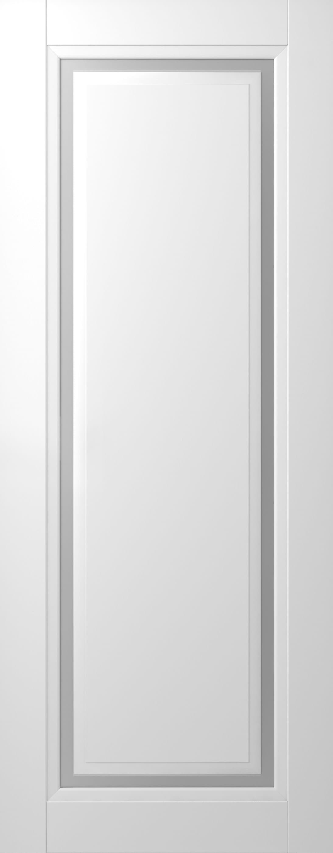 AURUM 1 VETRO POLAR WHITE SLAB BELLDINNI MODERN INTERIOR DOOR - 1