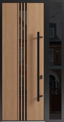Single metal-aluminum modern exterior door Ronex 1055 8ft - 2