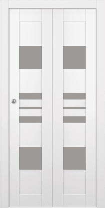 ROMI VETRO SNOW WHITE DOUBLE BI-FOLD BELLDINNI MODERN INTERIOR DOOR - 1