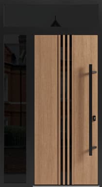 Single metal-aluminum modern exterior door Ronex 1055 8ft - 6