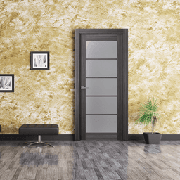 PALLADIO 5 LITE VETRO GRAY OAK DOUBLE BELLDINNI MODERN INTERIOR DOOR - 3