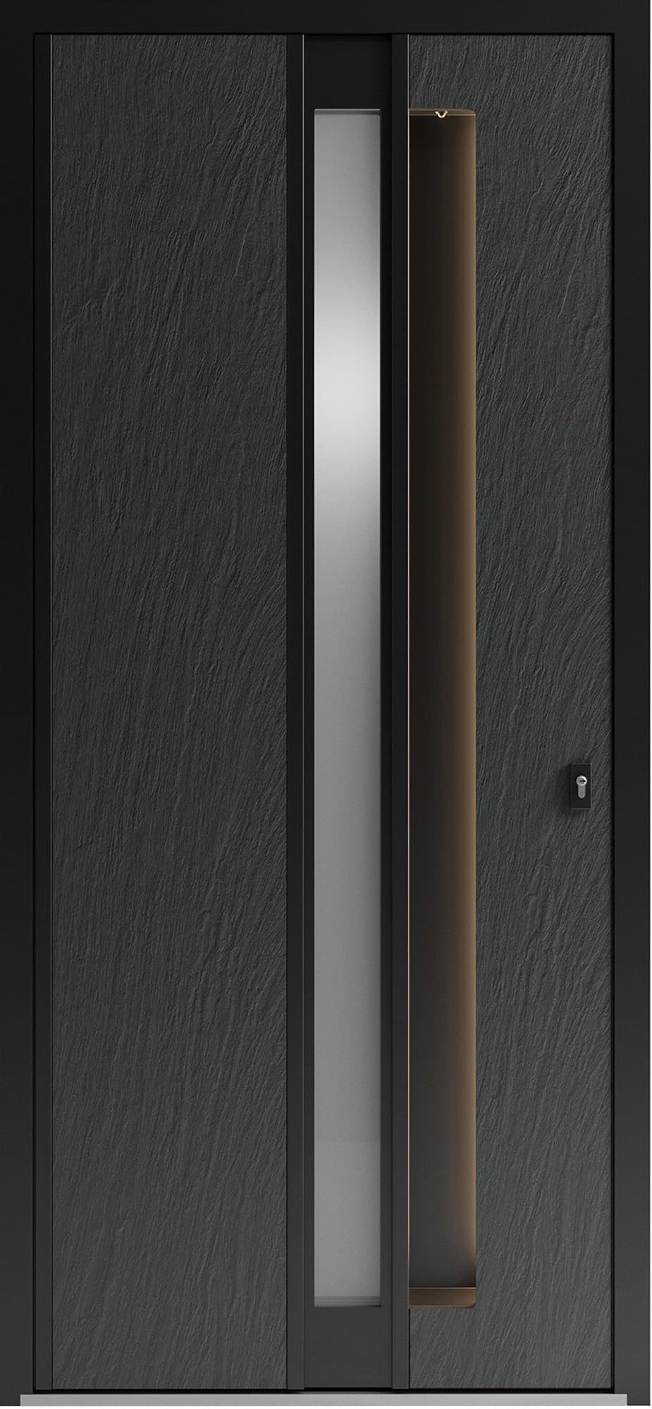 Modern steel exterior aluminum door Hiddex 0155 8ft - 1
