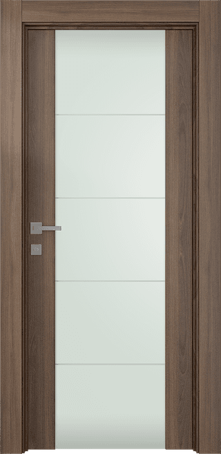 AVON 202 4H VETRO PECAN NUTWOOD SWING DOORS BELLDINNI MODERN INTERIOR DOOR