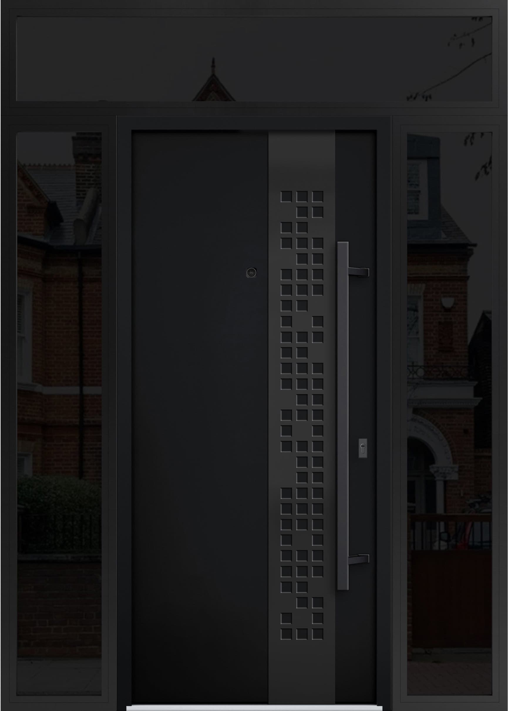 Single Modern Steel Exterior Door Deux 6078 8ft - 6