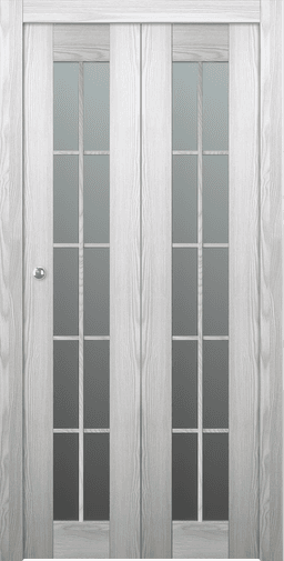 AVON 10 LITE VETRO RIBEIRA ASH DOUBLE BI-FOLD BELLDINNI MODERN INTERIOR DOOR - 1