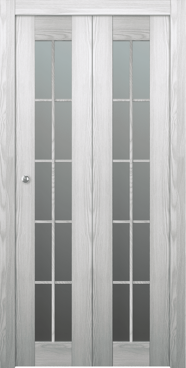 AVON 10 LITE VETRO RIBEIRA ASH DOUBLE BI-FOLD BELLDINNI MODERN INTERIOR DOOR - 1