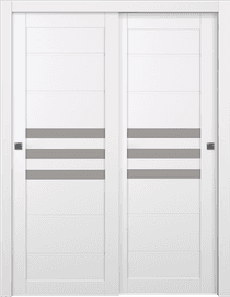 DOME VETRO SNOW WHITE BYPASS BELLDINNI MODERN INTERIOR DOOR - 4