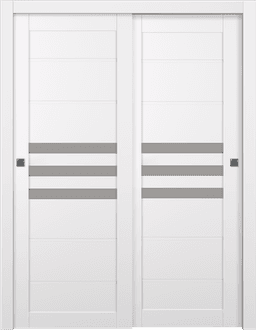 DOME VETRO SNOW WHITE BYPASS BELLDINNI MODERN INTERIOR DOOR - 4