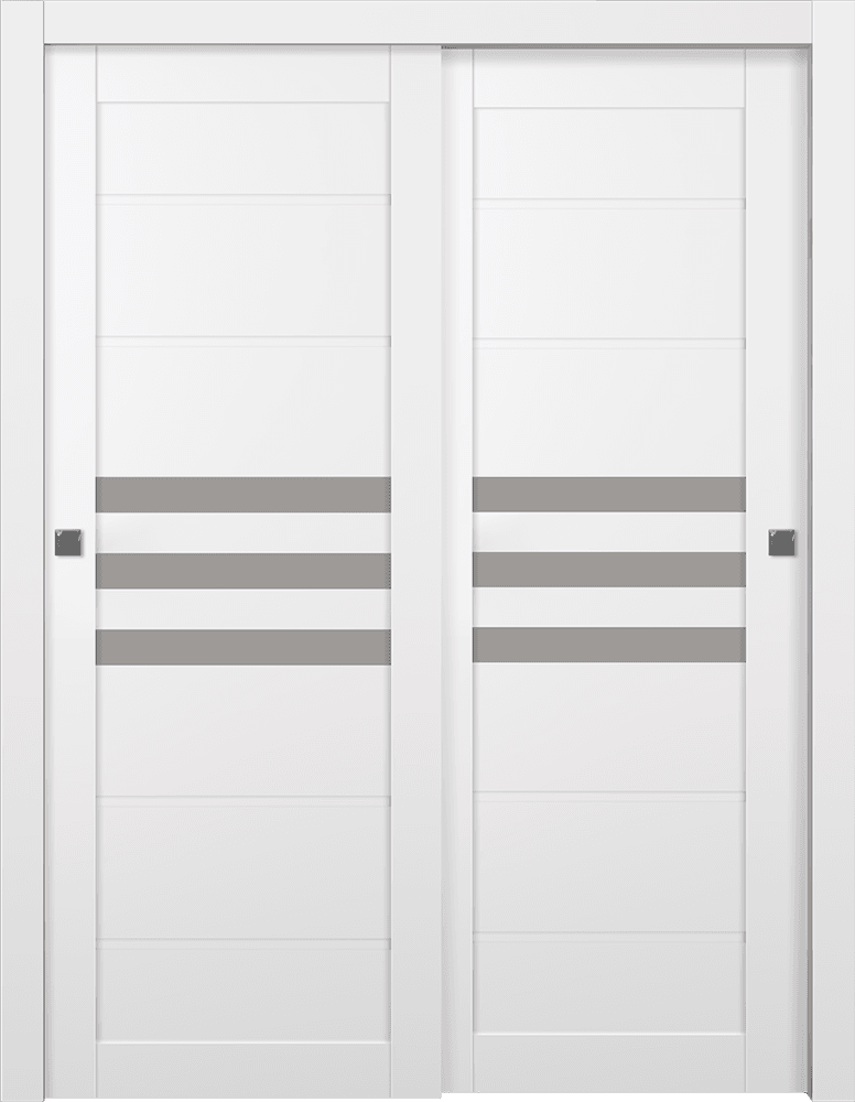 DOME VETRO SNOW WHITE BYPASS BELLDINNI MODERN INTERIOR DOOR - 4