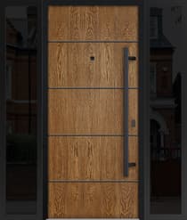 Single Modern Steel Exterior Door Deux 6683 8ft - 3