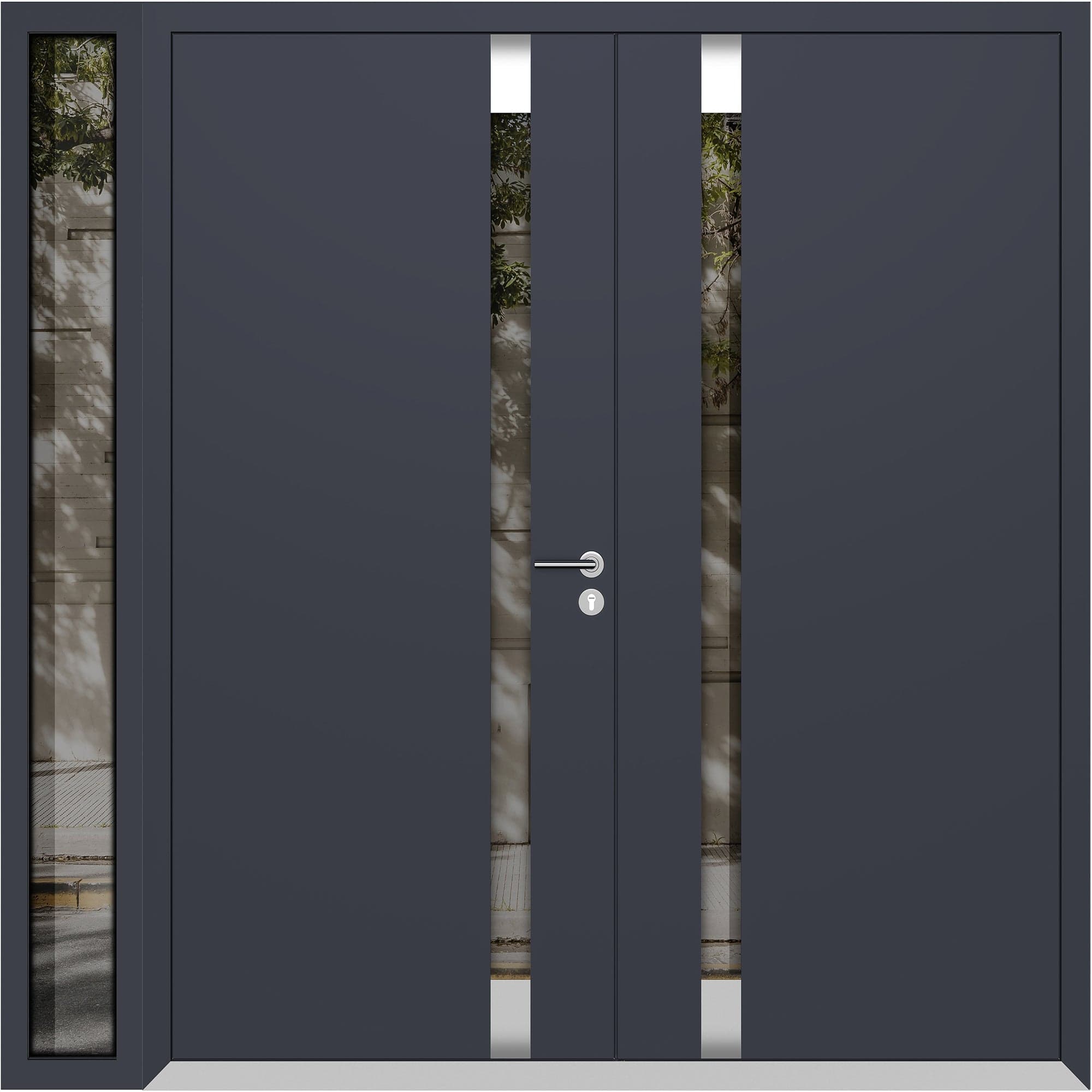 Double metal-aluminum modern exterior door Cynex 6777 8ft - 2