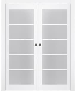 PALLADIO 5 LITE VETRO BIANCO NOBLE DOUBLE POCKET BELLDINNI MODERN INTERIOR DOOR - 1
