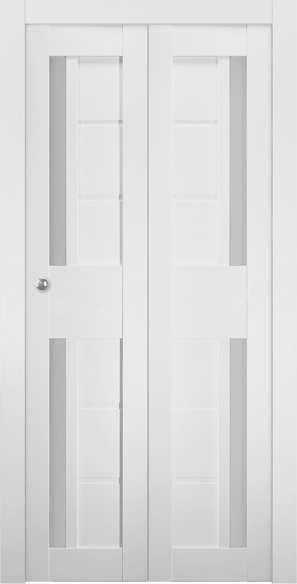 ESTA VETRO BIANCO NOBLE DOUBLE BI-FOLD BELLDINNI MODERN INTERIOR DOOR - 1