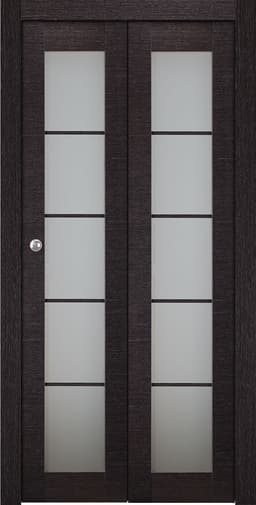 AVANTI 5 LITE VETRO BLACK APRICOT BI-FOLD BELLDINNI MODERN INTERIOR DOOR - 1