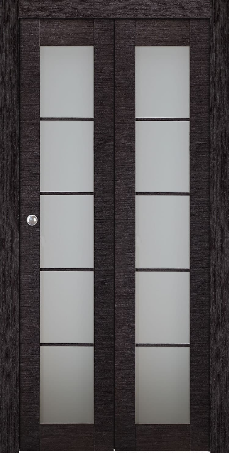 AVANTI 5 LITE VETRO BLACK APRICOT BI-FOLD BELLDINNI MODERN INTERIOR DOOR - 1