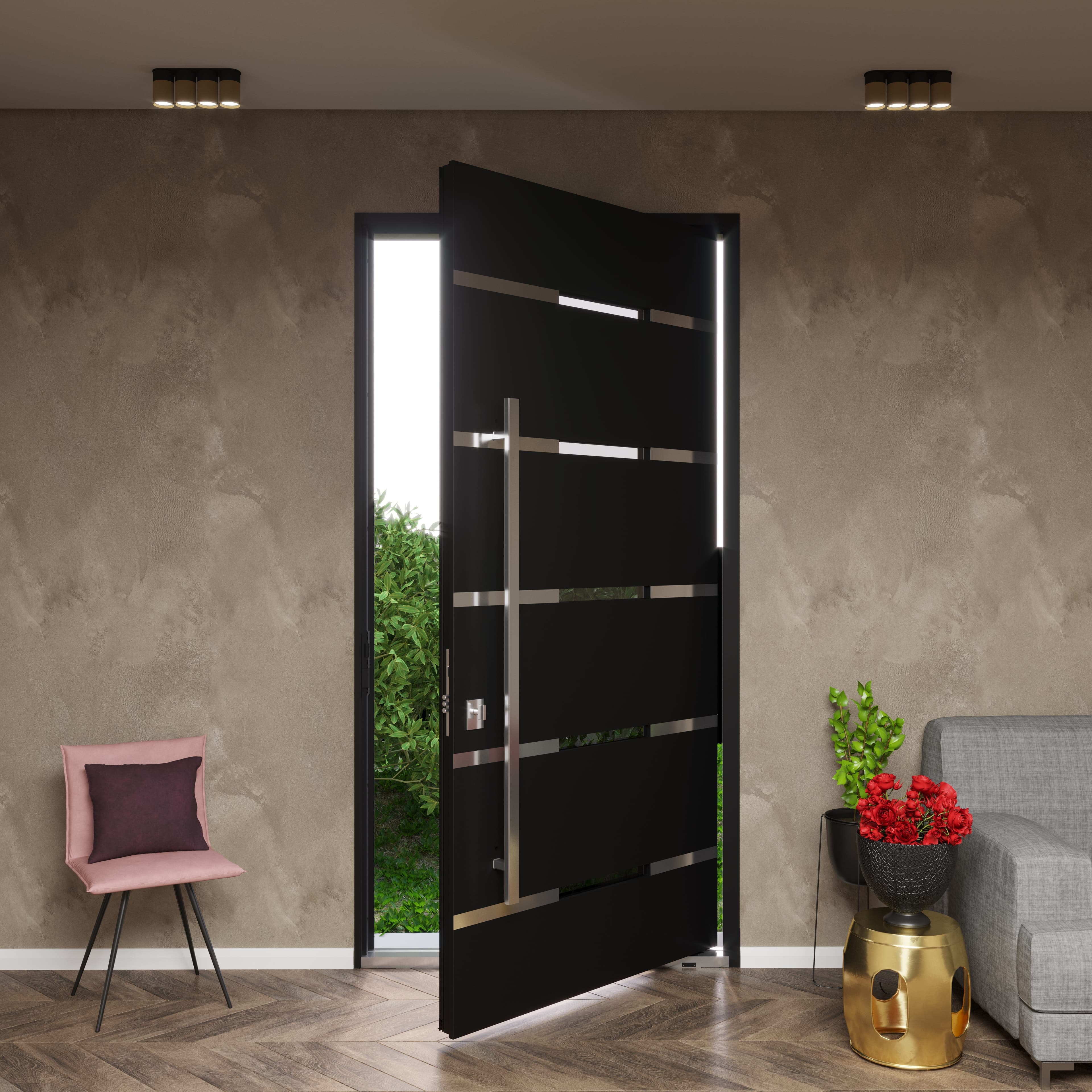Single pivot metal-aluminum modern exterior door Axis 1115 - 4