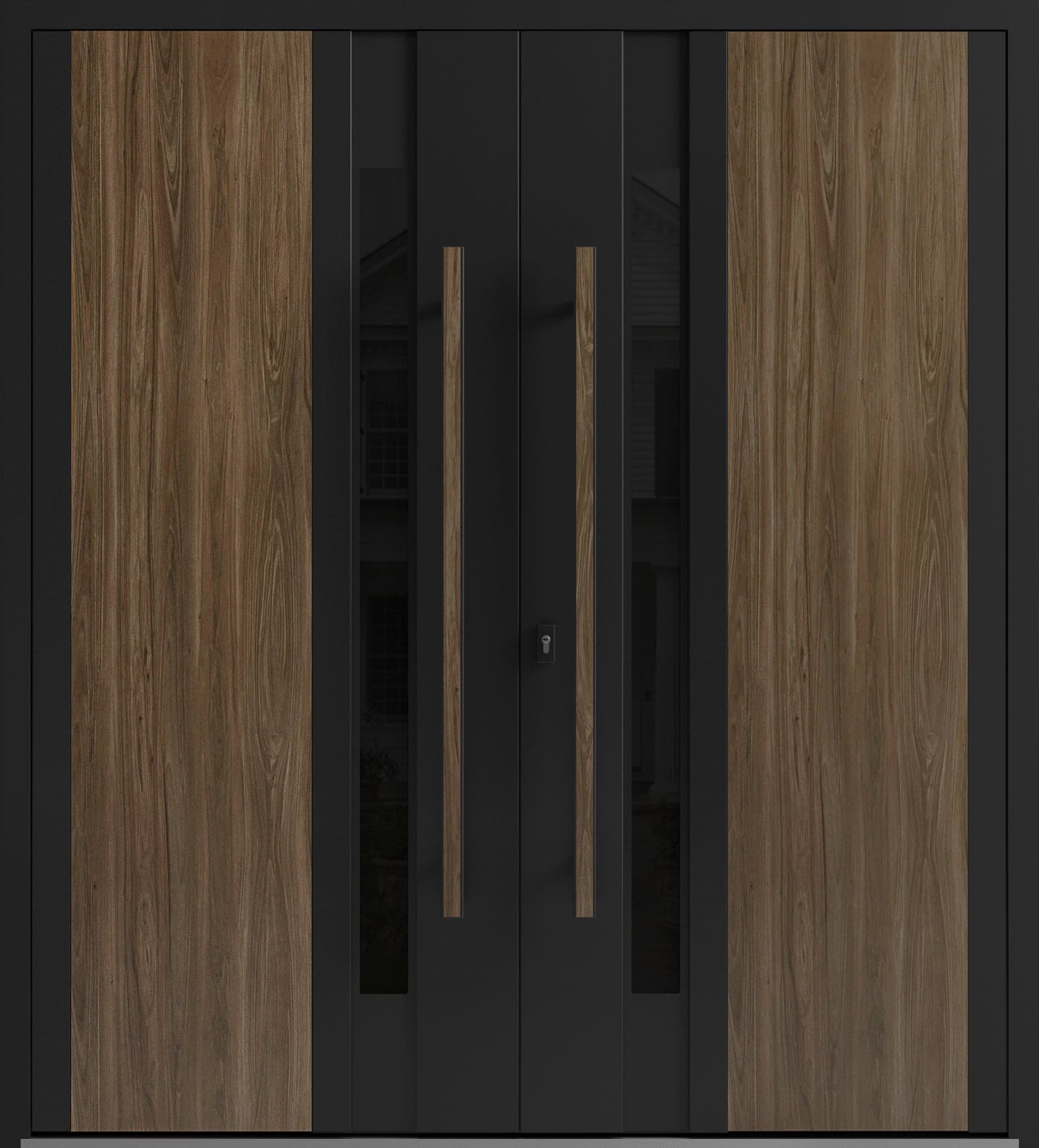 Double metal-aluminum modern exterior door Dekton 0163 5ft - 1