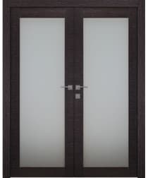 AVANTI 207 VETRO BLACK APRICOT DOUBLE BELLDINNI MODERN INTERIOR DOOR - 1