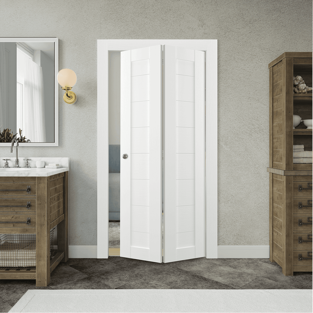 ERMI BIANCO NOBLE BI-FOLD BELLDINNI MODERN INTERIOR DOOR - 2