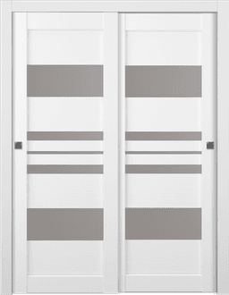 ROMI VETRO BIANCO NOBLE BYPASS BELLDINNI MODERN INTERIOR DOOR - 1