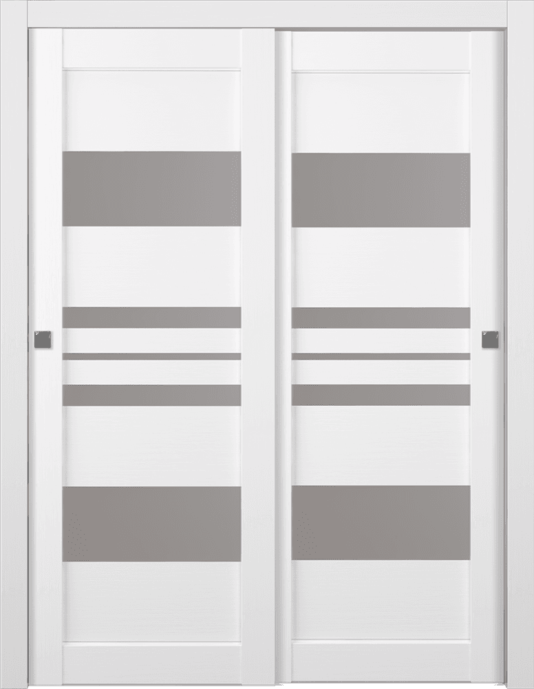 ROMI VETRO BIANCO NOBLE BYPASS BELLDINNI MODERN INTERIOR DOOR - 1