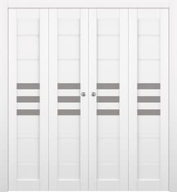 DOME VETRO BIANCO NOBLE DOUBLE BI-FOLD BELLDINNI MODERN INTERIOR DOOR - 1
