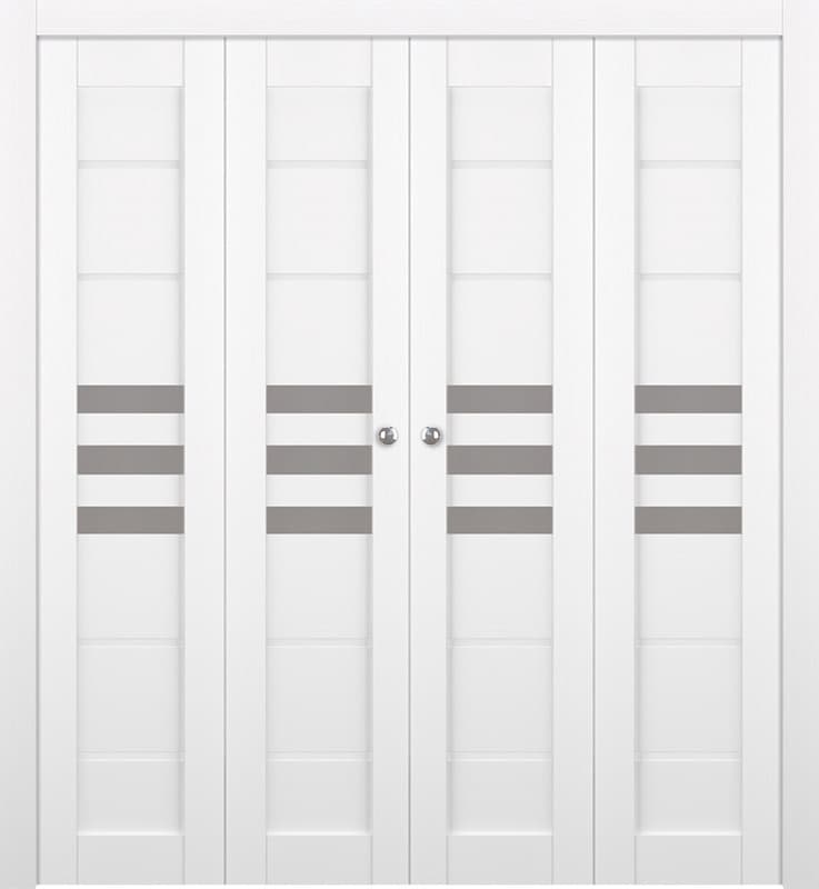 DOME VETRO BIANCO NOBLE DOUBLE BI-FOLD BELLDINNI MODERN INTERIOR DOOR - 1