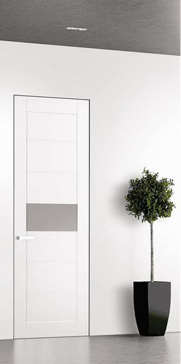 EDNA VETRO SNOW WHITE INVISIBLE METAL FRAME BELLDINNI MODERN INTERIOR DOOR - 1