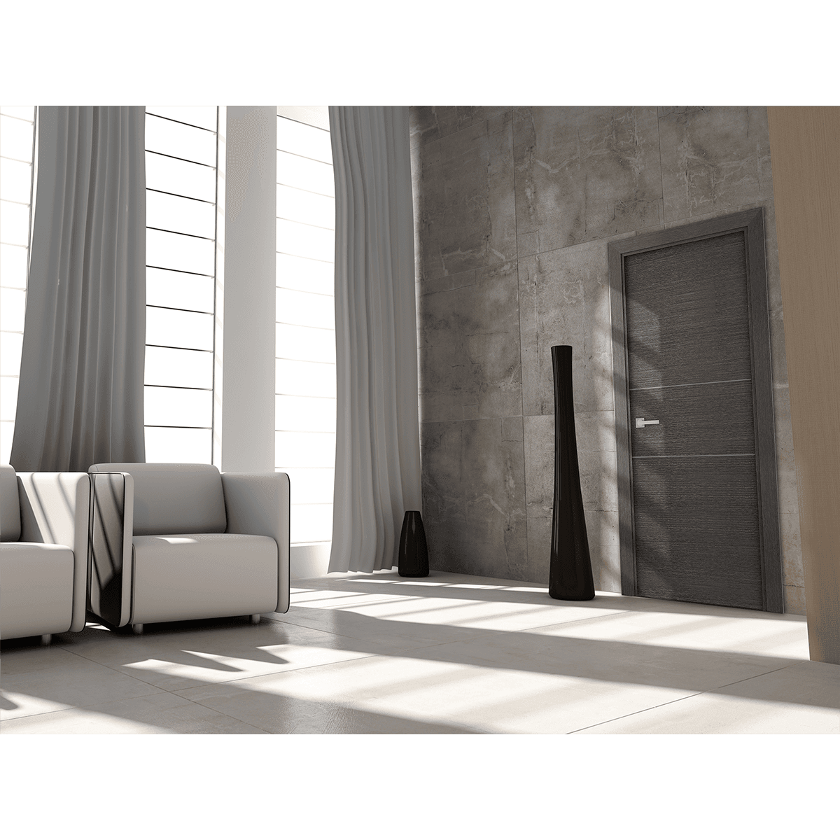 AVANTI 2H BLACK APRICOT SWING BELLDINNI MODERN INTERIOR DOOR - 2