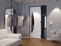 Single metal-aluminum modern exterior door Ronex 1077 8ft - 9