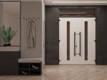 Double metal-aluminum modern exterior door Ronex 1055 8ft - 9