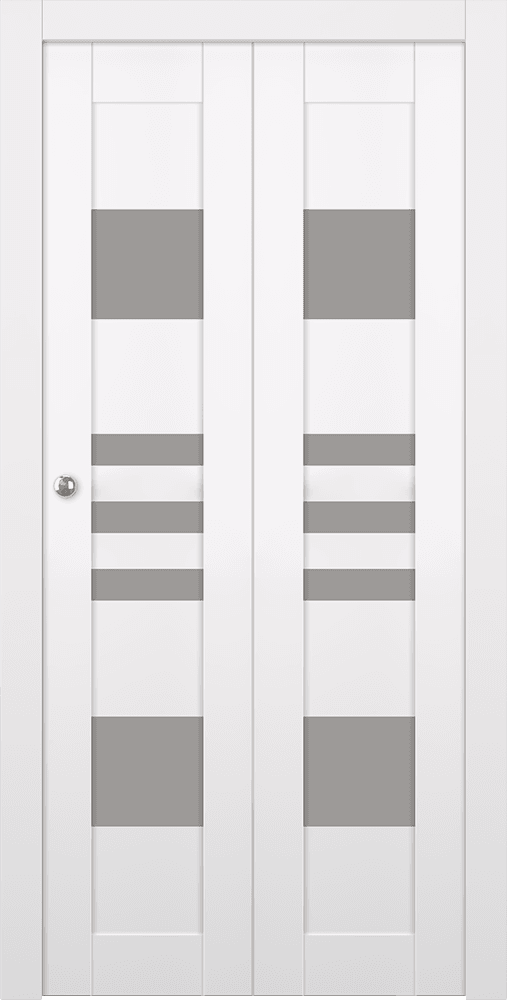 LETI VETRO SNOW WHITE BI-FOLD BELLDINNI MODERN INTERIOR DOOR - 1