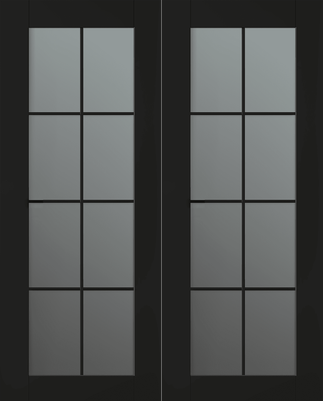 AVON 8 LITE VETRO BLACK MATTE DOUBLE BI-FOLD BELLDINNI MODERN INTERIOR DOOR - 2