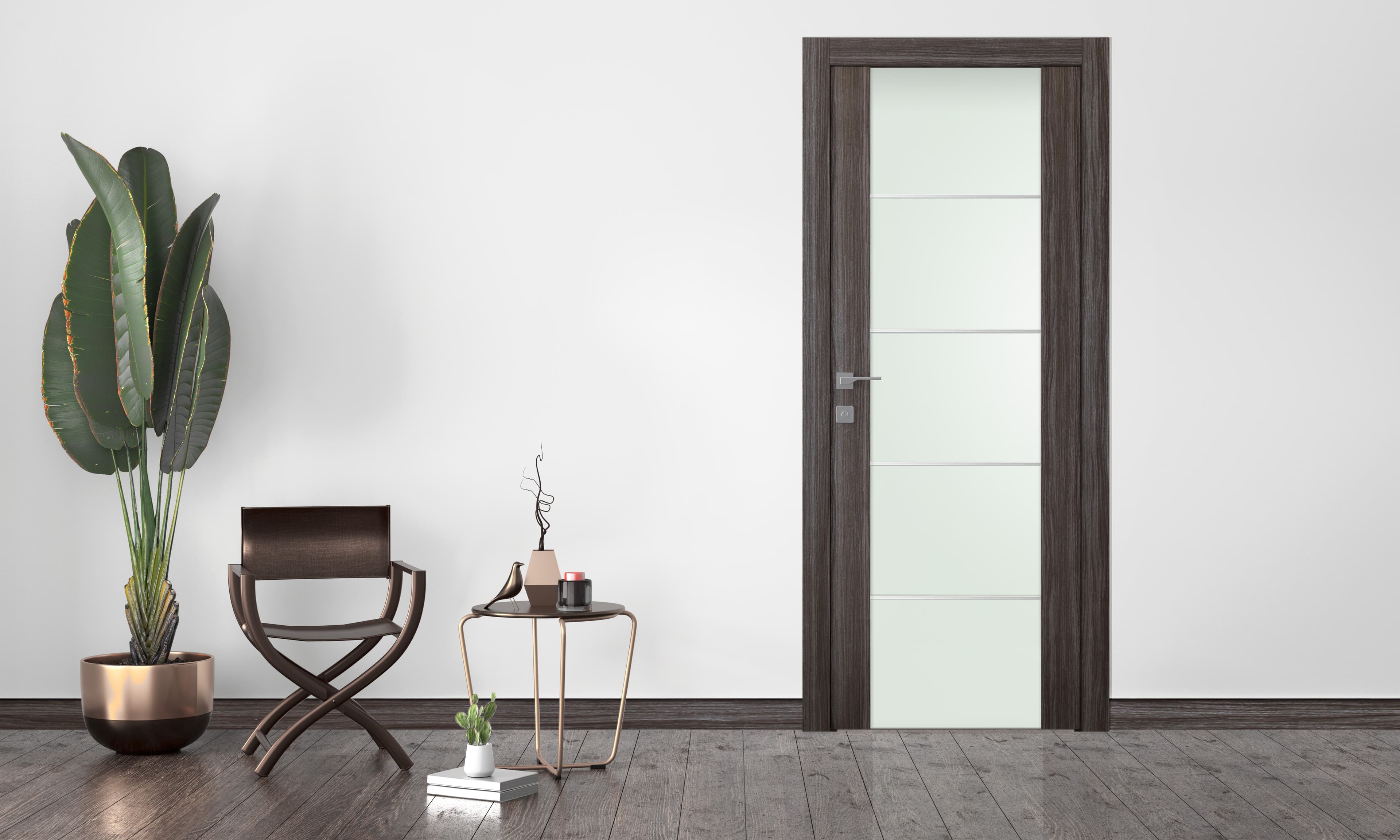 PALLADIO 202 4H VETRO GRAY OAK DOUBLE DOORS BELLDINNI MODERN INTERIOR DOOR - 3